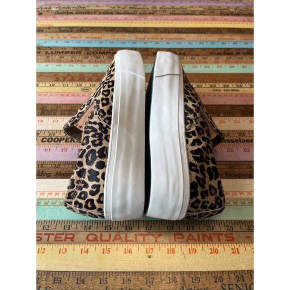 $130 SEAVEES Sz 7 Sneakers Baja Platform Mulholland Leopard Cowhide Leather Boho - Picture 3 of 14